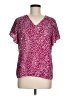 Shein 100% Polyester Hearts Burgundy Short Sleeve Blouse Size 8 - photo 1