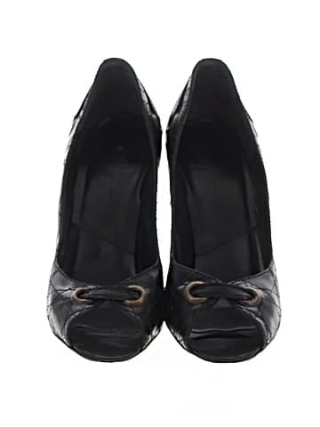 Dior Quilted Leather Peep Toe D Charm Heels (view 2)