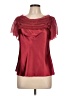 Max Studio 100% Polyester Burgundy Short Sleeve Blouse Size L (petite) - photo 1