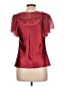 Max Studio 100% Polyester Burgundy Short Sleeve Blouse Size L (petite) - photo 2