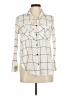 Mango 100% Cotton Plaid Ivory 3/4 Sleeve Blouse Size 8 - photo 1