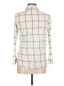 Mango 100% Cotton Plaid Ivory 3/4 Sleeve Blouse Size 8 - photo 2