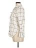 Mango 100% Cotton Plaid Ivory 3/4 Sleeve Blouse Size 8 - photo 5
