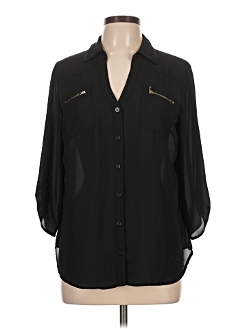 I.N. Studio 3/4 Sleeve Button-Down Shirt (view 1)