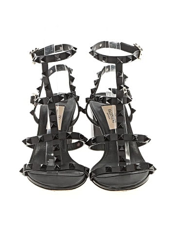 Valentino Leather Rockstud Sandals (view 2)