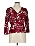 BCBG 100% Polyester Burgundy 3/4 Sleeve Blouse Size L - photo 1