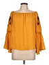 Blue Rain 100% Polyester Yellow 3/4 Sleeve Blouse Size L - photo 1