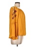 Blue Rain 100% Polyester Yellow 3/4 Sleeve Blouse Size L - photo 4