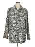 H&M 100% Polyester Animal Print Silver Long Sleeve Blouse Size 12 - photo 1