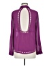 Luster 100% Polyester Purple Long Sleeve Blouse Size M - photo 2