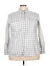 Old Navy 100% Cotton Checkered-gingham Gray Long Sleeve Button-Down Shirt Size XXL - photo 1