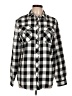 Centro Checkered-gingham Silver Long Sleeve Button-Down Shirt Size L - photo 1