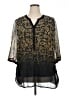 Catherines 100% Polyester Gold 3/4 Sleeve Blouse Size 0X - photo 1
