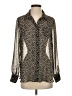 Next 100% Polyester Animal Print Silver Long Sleeve Blouse Size S - photo 1