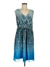 Ann Taylor 100% Polyester Tie-dye Blue Casual Dress Size 8 - photo 1