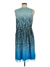 Ann Taylor 100% Polyester Tie-dye Blue Casual Dress Size 8 - photo 2