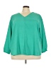 Lands' End 100% Polyester Teal 3/4 Sleeve Blouse Size 24 - photo 1