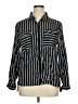 Paper Tee 100% Viscose Stripes Black Long Sleeve Blouse Size XL - photo 1