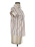 Blu Pepper Stripes Ivory Short Sleeve Blouse Size S - photo 4