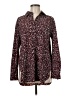 Lyssé Print Burgundy Long Sleeve Blouse Size M - photo 1