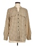 NY Collection Polka Dots Tan Long Sleeve Blouse Size M - photo 1
