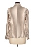 Unbranded 100% Rayon Stripes Brown Long Sleeve Button-Down Shirt Size L - photo 2