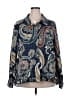 Izuria Paisley Blue Long Sleeve Blouse Size 2X - photo 1