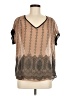 Bobeau 100% Polyester Brown Short Sleeve Blouse Size M - photo 1