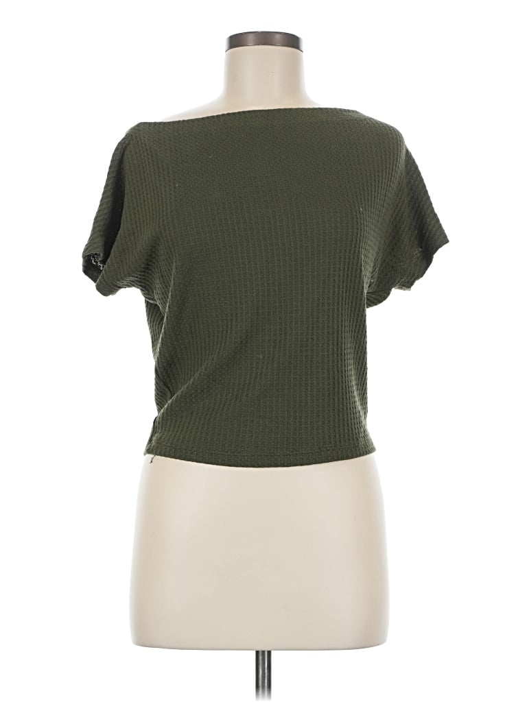 Pre-owned Express One Eleven Short Sleeve Turtleneck In Green