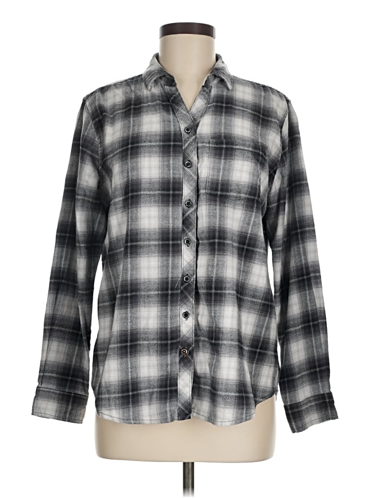 Pre-owned Weatherproof Long Sleeve Button Down Shirt In Gray