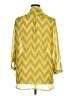 Tacera 100% Polyester Chevron-herringbone Yellow 3/4 Sleeve Blouse Size XL - photo 2