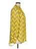 Tacera 100% Polyester Chevron-herringbone Yellow 3/4 Sleeve Blouse Size XL - photo 4