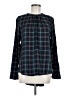 Unbranded 100% Rayon Argyle Blue Long Sleeve Blouse Size M - photo 1