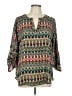 Cato 100% Polyester Teal Orange 3/4 Sleeve Blouse Size L - photo 1