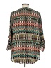 Cato 100% Polyester Teal Orange 3/4 Sleeve Blouse Size L - photo 2