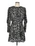 Topshop 100% Polyester Animal Print Black Casual Dress Size 10 - photo 1