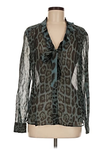 Roberto Cavalli Long Sleeve Silk Top (view 1)