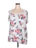 Eye Candy Floral White Short Sleeve T-Shirt Size 3X - photo 1