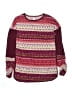 Deux Par Deux 100% Polyester Print Burgundy Red Pullover Sweater Size 10 - photo 1