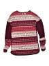 Deux Par Deux 100% Polyester Print Burgundy Red Pullover Sweater Size 10 - photo 2