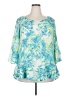 Indigo Rose Teal 3/4 Sleeve Blouse Size 2X - photo 1
