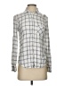 Aeropostale 100% Rayon Plaid Silver Long Sleeve Button-Down Shirt Size S - photo 1