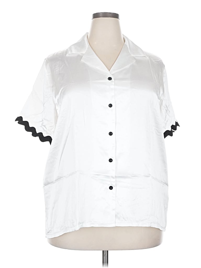 Ekouaer Short Sleeve Blouse In White