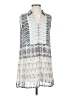 Nic + Zoe Silver Sleeveless Blouse Size S - photo 1