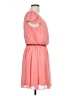 BCX 100% Polyester Solid Pink Casual Dress Size L - photo 4