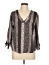 Wishful Park 100% Polyester Animal Print Brown 3/4 Sleeve Blouse Size L - photo 1