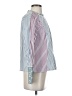 Halogen 100% Cotton Stripes Green White Long Sleeve Blouse Size S (petite) - photo 4