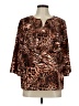 Emery Rose Animal Print Brown 3/4 Sleeve Blouse Size M - photo 1