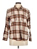Universal Thread Plaid Tan Long Sleeve Blouse Size M - photo 1