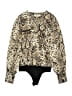 Do & Be 100% Polyester Animal Print Gold Bodysuit Size M - photo 1